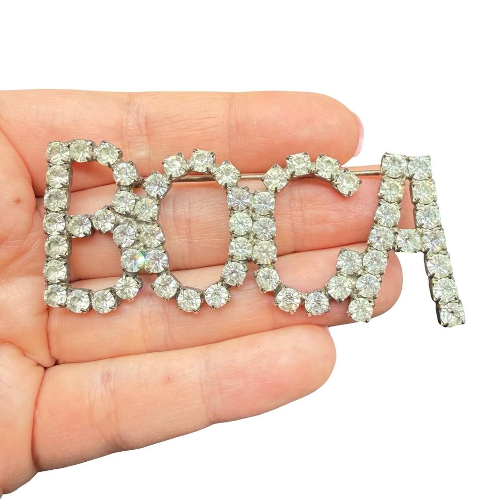 Vintage Boca brooch Boca rhinestone pin
